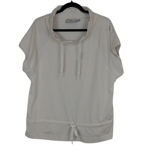ADIDAS STELLA McCARTNEY Women's Pullover Short Sleeve Top Cowl Neck White Size M